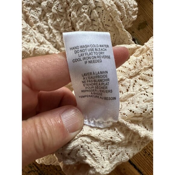 DR2 Womens Off White Blouse Small short sleeve textured‎ polyester round neck - Picture 4 of 8